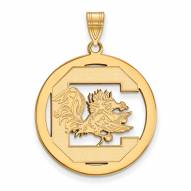 South Carolina Gamecocks Sterling Silver Gold Plated Extra Large Pendant