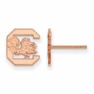 South Carolina Gamecocks Sterling Silver Rose Gold Plated Extra Small Post Earrings