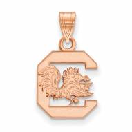 South Carolina Gamecocks Sterling Silver Rose Gold Plated Small Pendant