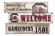 South Carolina Gamecocks Welcome 3 Plank Sign