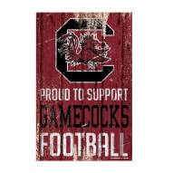South Carolina Gamecocks Proud to Support Wood Sign