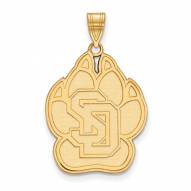South Dakota Coyotes NCAA Sterling Silver Gold Plated Extra Large Pendant