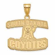 South Dakota Coyotes Sterling Silver Gold Plated Large Pendant