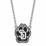 South Dakota Coyotes Sterling Silver Large Enameled Pendant Necklace