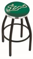 South Florida Bulls Black Swivel Barstool with Chrome Accent Ring