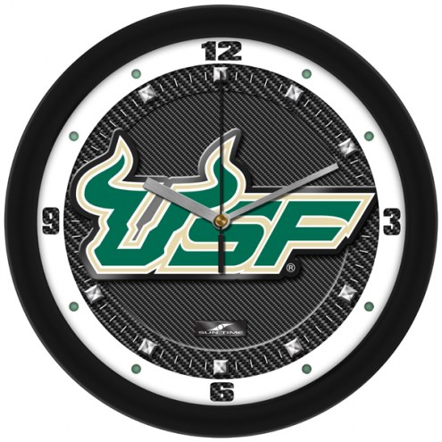 South Florida Bulls Carbon Fiber Wall Clock