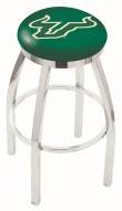 South Florida Bulls Chrome Swivel Bar Stool with Accent Ring
