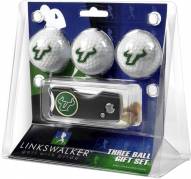 South Florida Bulls Golf Ball Gift Pack with Spring Action Divot Tool