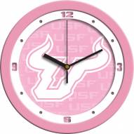 South Florida Bulls Pink Wall Clock