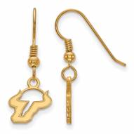 South Florida Bulls Sterling Silver Gold Plated Extra Small Dangle Earrings