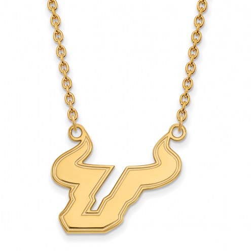 South Florida Bulls Sterling Silver Gold Plated Large Pendant Necklace
