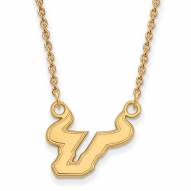 South Florida Bulls Sterling Silver Gold Plated Small Pendant Necklace