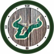 South Florida Bulls Weathered Wood Wall Clock