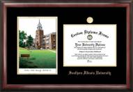 Southern Illinois Salukis Gold Embossed Diploma Frame with Campus Images Lithograph