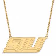 Southern Illinois Salukis Sterling Silver Gold Plated Large Pendant Necklace