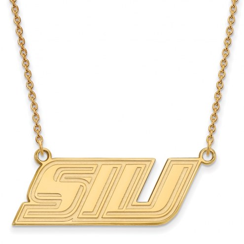 Southern Illinois Salukis Sterling Silver Gold Plated Small Pendant Necklace