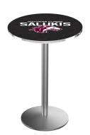Southern Illinois Salukis Stainless Steel Bar Table with Round Base