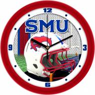 Southern Methodist Mustangs Football Helmet Wall Clock