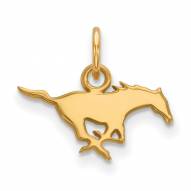 Southern Methodist Mustangs Sterling Silver Gold Plated Extra Small Pendant