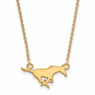 Southern Methodist Mustangs Sterling Silver Gold Plated Small Pendant Necklace
