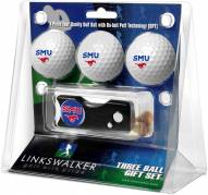 Southern Methodist Mustangs Golf Ball Gift Pack with Spring Action Divot Tool