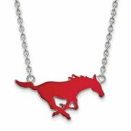 Southern Methodist Mustangs Sterling Silver Large Pendant Necklace