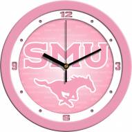 Southern Methodist Mustangs Pink Wall Clock