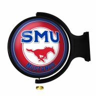 Southern Methodist Mustangs Round Rotating Lighted Wall Sign