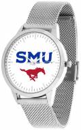 Southern Methodist Mustangs Silver Mesh Statement Watch