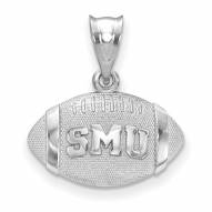 Southern Methodist Mustangs Sterling Silver Football with Logo Pendant