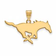 Southern Methodist Mustangs Sterling Silver Gold Plated Large Pendant