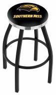 Southern Mississippi Golden Eagles Black Swivel Barstool with Chrome Accent Ring