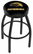 Southern Mississippi Golden Eagles Black Swivel Bar Stool with Accent Ring