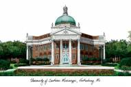 Southern Mississippi Golden Eagles Campus Images Lithograph