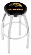 Southern Mississippi Golden Eagles Chrome Swivel Bar Stool with Accent Ring