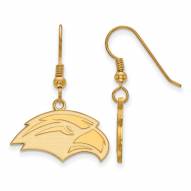 Southern Mississippi Golden Eagles Sterling Silver Gold Plated Small Dangle Earrings