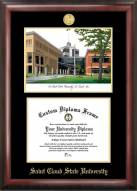 St. Cloud State Huskies Gold Embossed Diploma Frame with Campus Images Lithograph