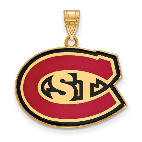 St. Cloud State Huskies Sterling Silver Gold Plated Large Enameled Pendant
