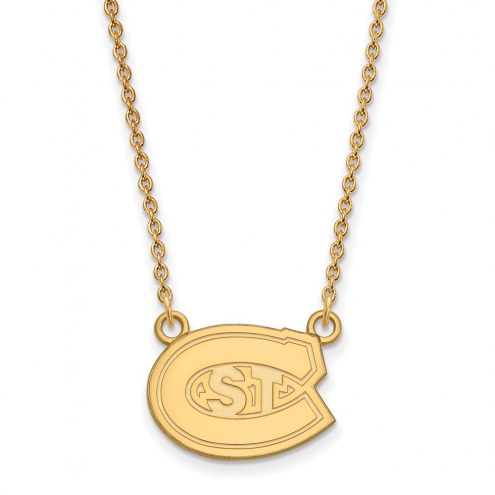 St. Cloud State Huskies Sterling Silver Gold Plated Small Pendant Necklace