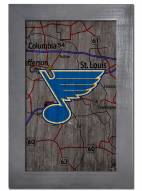 St. Louis Blues 11" x 19" City Map Framed Sign