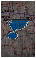 St. Louis Blues 11" x 19" City Map Sign