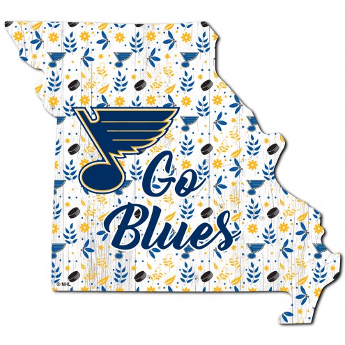 St. Louis Blues 12&quot; Floral State Sign