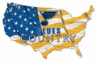 St. Louis Blues 15" USA Flag Cutout Sign