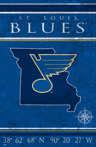 St. Louis Blues  17&quot; x 26&quot; Coordinates Sign