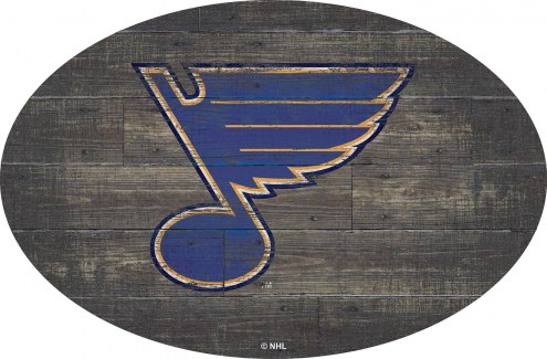 St. Louis Blues 46&quot; Distressed Wood Oval Sign