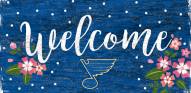St. Louis Blues 6" x 12" Floral Welcome Sign