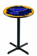St. Louis Blues Black Wrinkle Bar Table with Cross Base