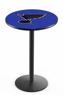 St. Louis Blues Black Wrinkle Bar Table with Round Base