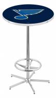 St. Louis Blues Chrome Bar Table with Foot Ring
