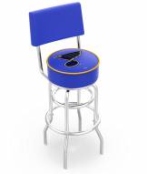 St. Louis Blues Chrome Double Ring Swivel Barstool with Back